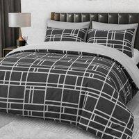 Grace Premium Microfiber Duvet Cover Set Lightweight & Breathable in Charcoal | Size: Single