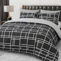 Grace Premium Microfiber Duvet Cover Set Lightweight & Breathable in True Black | Size: Super King