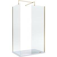 Balterley Brushed Brass Walk-In Wetroom Shower Bundle 1200x700mm in Metallics