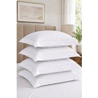 Pamposh 500TC Egyptian Cotton Sateen Oxford Pillowcases Set of 4 in White | Size: Standard Pillow Case