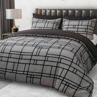Grace Premium Microfiber Duvet Cover Set Lightweight & Breathable in Dark Grey | Size: Double