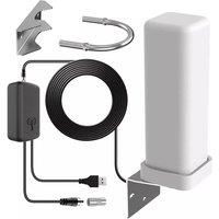 VOGREX 6000 Mile Amplified Outdoor HDTV Antenna 4K 1080P in White