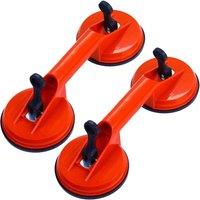 VOGREX 2Pcs 60kg Heavy Duty Glass Vacuum Suction Cups in Red