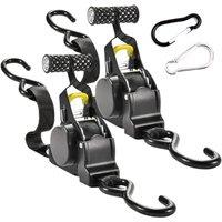 Ventryn 2pack Automatic Ratchet Tie Down Straps 680kg Car Roof in Black