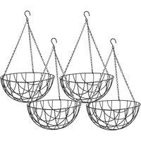 Kelvenix X4 14 Inch Hanging Basket Black Wire Flower Planter | Size: 100g
