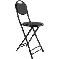 VOGREX Padded Leather Folding Chair Portable Home Office Event Seat in Black