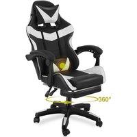 VOGREX Leather Massage Racing Gaming Chair Recliner Footrest UK