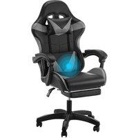 VOGREX Black & Grey Ergonomic PC Gaming Chair Lumbar Support Home Seat