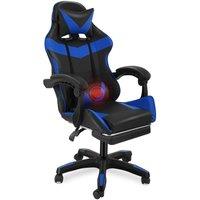 VOGREX Black & Blue Ergonomic PC Gaming Chair Lumbar Support Home Seat