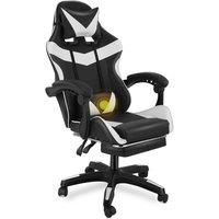 VOGREX Black & White Ergonomic PC Gaming Chair Lumbar Support Home Seat