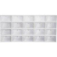 VOGREX 20x Clear Stackable Front Opening Plastic Shoe Boxes Underbed Storage