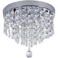VOGREX Modern LED Crystal Ceiling Chandelier Living Room Pendant Light in Clear