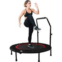 Havendro Fitness Trampoline with Handle Foldable Portable Bouncer Gym in Black