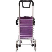 Havendro Shopping Trolley Cart with Wheels Foldable Basket in Purple