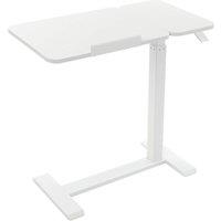 Havendro Mobile Overbed Bedside Table Left Side Flipable Table Standing Desk in White