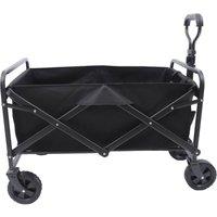 Havendro Foldable Folding Trolley Beach Camping Festival Cart 4 Wheels Wagon in Black