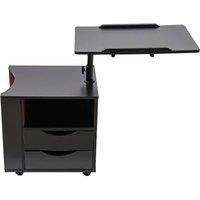 Havendro Bedside Table Multi-function Bookshelf Reading Shelf 2 Drawers in Black