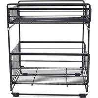 Havendro 2 Tier Storage Rack Storage Shelf Kitchen Organizer in Black