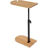 Havendro C-shaped Compact Sofa Side End Table Coffee Laptop Table in Brown