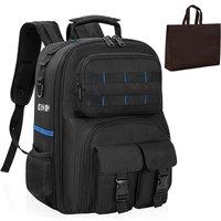 Ventryn Black Large Capacity Tool Storage Backpack