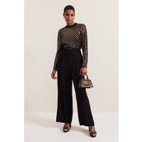 Phase Eight Women's Amelia Sequin Bodice Jumpsuit in Black | Size: 14