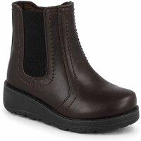 Spot On Women's Chelsea Ankle Boots with Elastic Side Panels in Brown | Size: 5