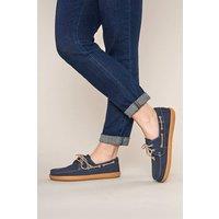 Moshulu Women's 'Fowey' Nubuck Boat Shoes in Indigo | Size: 6