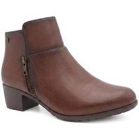 Pavers Women's Wide Fit Zip Fasten Block Heel Ankle Boots in Brown | Size: 6