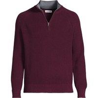Lands' End Men's Drifter Quarter Zip Jumper in Burgundy | Size: Medium