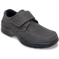 Cushion Walk Men's Touch Fasten Wide Fit Shoe With Gel Pad in Grey | Size: 8