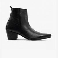 Club Cubano Men's Lennon Zip Cuban Heel Ankle Boots in Black | Size: 11