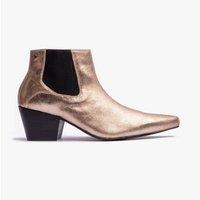 Club Cubano Men's Mccartney Pull On Cuban Heel Ankle Boots in Gold | Size: 9