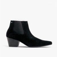 Club Cubano Men's Mccartney Pull On Cuban Heel Ankle Boots in Black | Size: 7