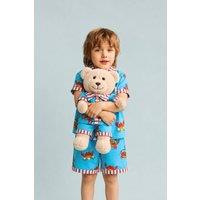 LunaMia Men's 'Oh' Crab Pyjama Set With Matching Teddy Bear in Blue | Size: 14-15 Years