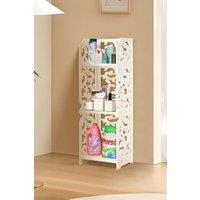 Living and Home White 3 Tier Corner Shelf Unit Freestanding Small Corner Shelves