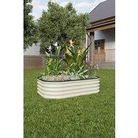 Garden Sanctuary Galvanized Steel Raised Garden Bed in Off-White