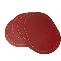 Coopers of Stortford Set of 4 Reversible Wipe Clean PVC Placemats in Burgundy