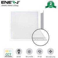 ENER-J Slim Backlit LED Panel 60x60cm CCT Switchable White 40W 2 Pack | Size: 60x60 cm
