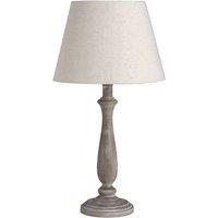 Lemon Pavilion Furniture and Decor Teos Table Lamp - Linen/Wood - L25 x W25 x H47 cm - Beige/Brown in Brown