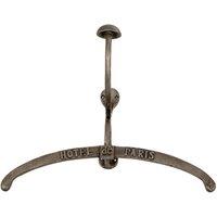 Lemon Pavilion Furniture and Decor Antiqued Coat Hanger with Hook - Metal - L13 x W3 x H24 cm - Silver