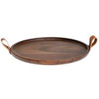 Lemon Pavilion Furniture and Decor Harvey Candle Plate - Acacia Wood - L28 x W28 x H2 cm - Walnut in Brown