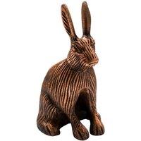 Lemon Pavilion Furniture and Decor Cast Aluminium Hare Candle Holder, L9.5 x W10 x H18 cm, Antique Copper