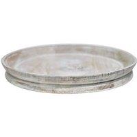 Lemon Pavilion Furniture and Decor Padstow Candle Tray - Wood - L28 x W28 x H3.5 cm - White Wash