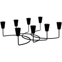 Lemon Pavilion Furniture and Decor Circular 8 Piece Candle Holder - Iron - L12 x W28 x H34 cm - Black