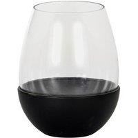 Lemon Pavilion Furniture and Decor Neris Large Candle Holder with Glass Goblet - L14 x W14 x H18 cm Black