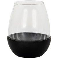 Lemon Pavilion Furniture and Decor Neris Medium Candle Holder with Glass Goblet - L11xW11xH14 cm - Black