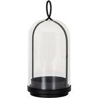 Lemon Pavilion Furniture and Decor Nysa Large Candle Holder with Glass Cloche - L15 x W15 x H35 cm Black