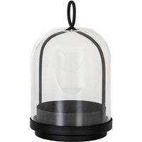 Lemon Pavilion Furniture and Decor Nysa Medium Candle Holder with Glass Cloche - L15xW15xH25 cm - Black