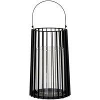 Lemon Pavilion Furniture and Decor Lynk Large Lantern with Handle and Candle Holder L22xW22xH50 cm Black
