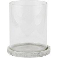 Lemon Pavilion Furniture and Decor Athena Stone Large Hurricane Lantern - L18 x W18 x H21 cm - White in Grey